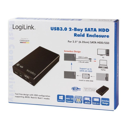 Obudowa 2xHDD/SDD USB 3.0, 2.5 cala, Raid-1246302