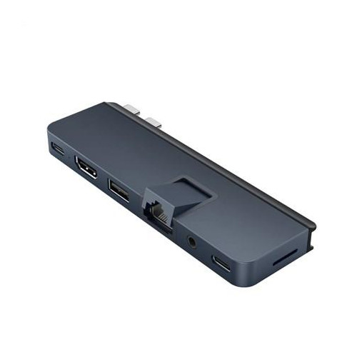 HYPER DUO PRO 7-in-2 USB-C Hub USB Type-C 104 Mbit/s Szary-12630478