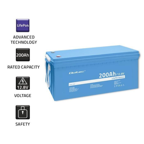 Akumulator LiFePO4 Litowo-Żelazowo-Fosforanowy | 12.8V | 200Ah | 2560Wh | BMS-12724163