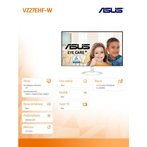 Monitor 27 cali VZ27EHF-W-12724377
