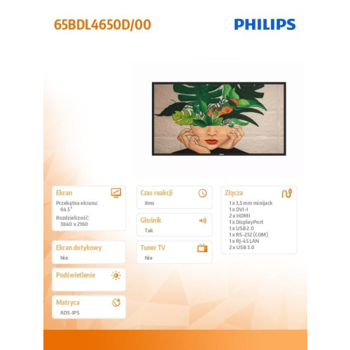 Monitor 65BDL4650D 65 cali Public Display-12724721