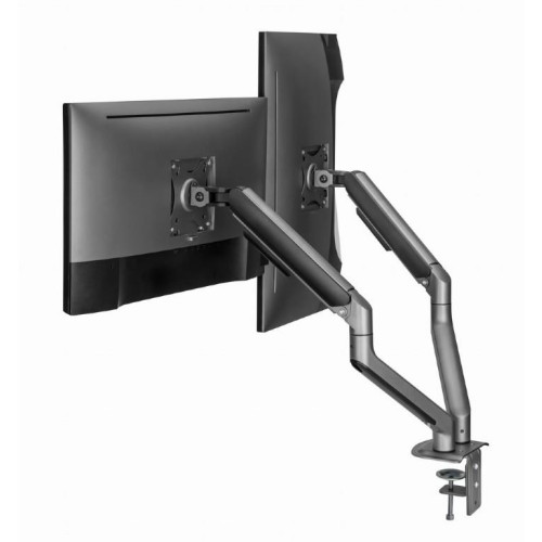 Ramię biurkowe na 2 monitory 17-32 cali 9kg szare-12725315