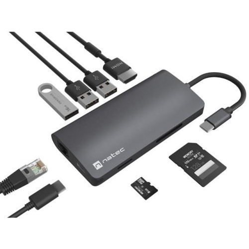 Multiport Adapter Fowler 2 V2 USB-C->HUB USB 3.0 3X, HDMI4K-12727230
