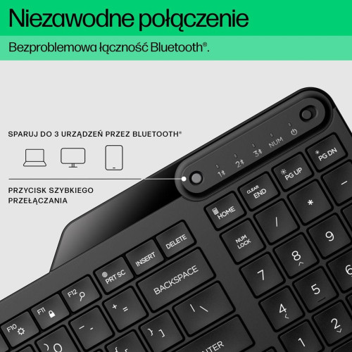 Klawiatura HP 460 Multi-Device Bluetooth Keyboard bezprzewodowa czarna 7N7B8AA-12745762