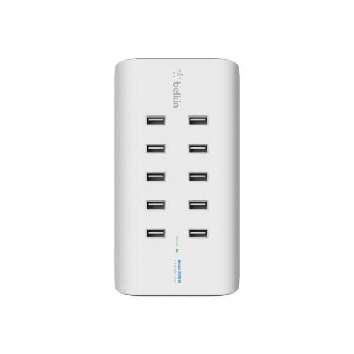 10-PORT USB-CHARGING STATION/120W 2.4A PER PORT WHITE-12793343