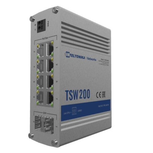 Switch PoE Teltonika TSW200 x RJ45 1000Mb/s PoE+, 2x SFP, 240W-12879167