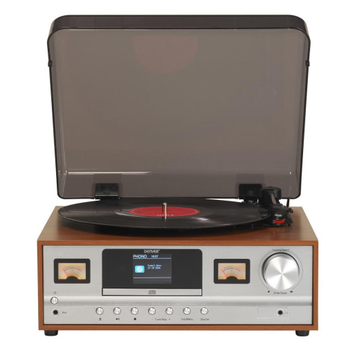 Retro wieża stereo Denver MRD-52 z gramofonem light wood-12885028