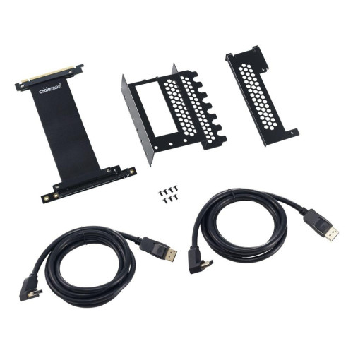 Pionowy uchwyt karty graficznej CableMod CM-VPB-2DK-R z typu riser PCIe x16, 2x DisplayPort - czarny-12909173