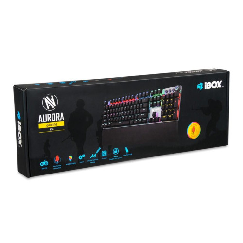 Klawiatura mechaniczna IBOX AURORA K-4 RGB IKGMK4 (USB; (US); kolor czarny)-1291599