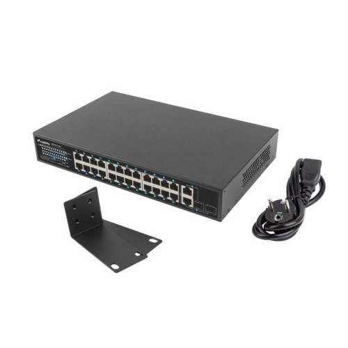 SWITCH LANBERG RSFE-24P-2C-250 24X 100MB POE+/2X COMBO RACK 19" GIGABIT ETHERNET 250W-13001720