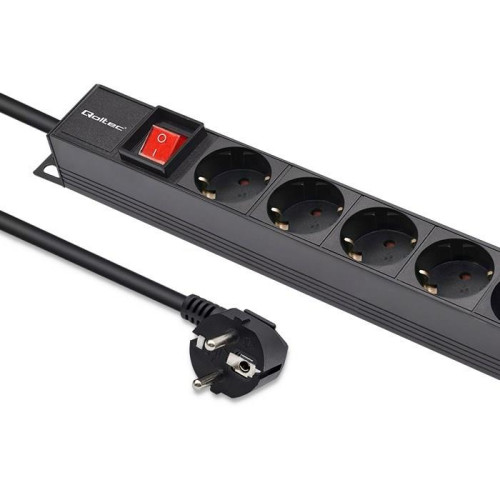 Qoltec Aluminiowa Listwa zasilająca PDU do RACK | 16A | 16 x SCHUKO| Pionowa | 1.8m-13004581