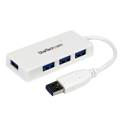 WHITE 4 PORT MINI USB 3.0 HUB/.-13012518