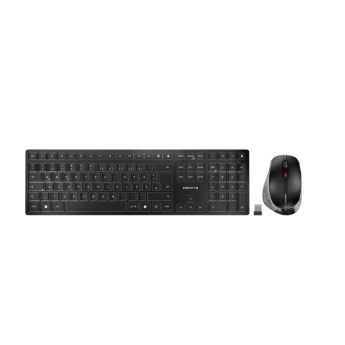 CHERRY DW 9500 SLIM klawiatura Dołączona myszka Uniwersalne RF Wireless + Bluetooth QWERTZ Niemiecki Czarny, Szary-13013