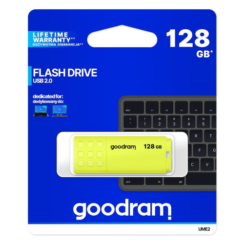 Pendrive GoodRam UME2 UME2-1280Y0R11 (128GB; USB 2.0; kolor żółty)-1302160