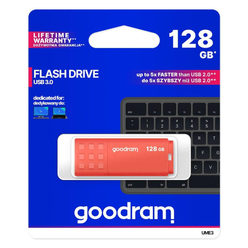 GOODRAM FLASHDRIVE 128GB UME3 USB 3.0 ORANGE-1302219