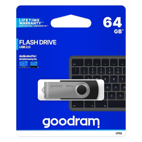 Pendrive GoodRam Twister UTS2-0640K0R11 (64GB; USB 2.0; kolor czarny)-1302254