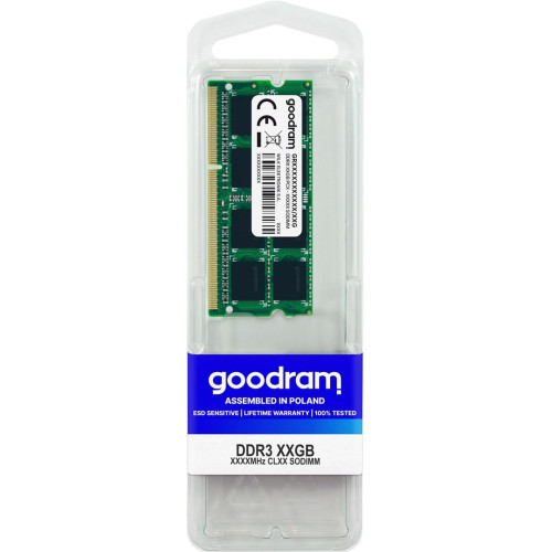 Pamięć GoodRam GR1333S364L9/8G (DDR3 SO-DIMM; 1 x 8 GB; 1333 MHz; CL9)-1302354