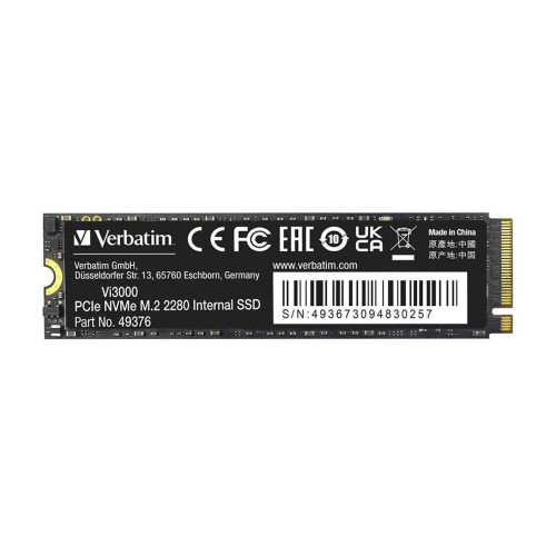 Dysk SSD Verbatim Vi3000 512GB M.2 PCIe Gen3 NVME 2280 (3300/2500 MB/s)-13031632