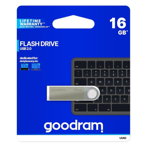 Pendrive GoodRam UUN2 UUN2-0160S0R11 (16GB; USB 2.0; kolor srebrny)-1311311