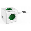 Przedłużacz allocacoc PowerCube Extended USB 2402GN/FREUPC (1,5m; kolor zielony)-1320266