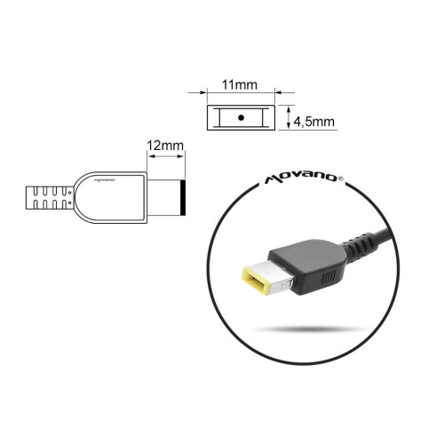 Zasilacz Mitsu 20v 2.25a (prostokątny 11.0x4.5 pin - Yoga) 45W do Lenovo-13238712
