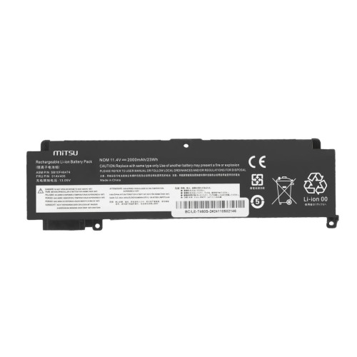 Bateria Mitsu do Lenovo ThinkPad T460s, T470s - przednia bateria-13240203