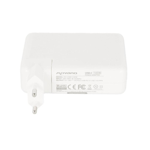 Zasilacz Movano 140W USB type C USB-C (white)-13240721