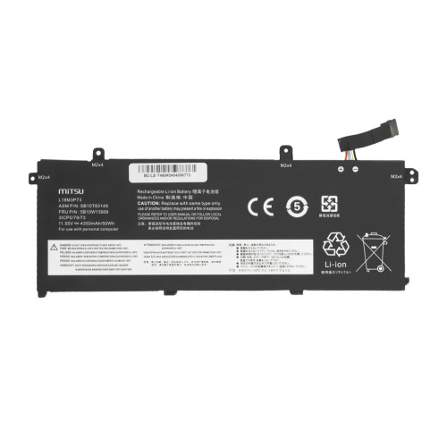 Bateria Mitsu do Lenovo ThinkPad T490, T495, P43s, P14s-13241276