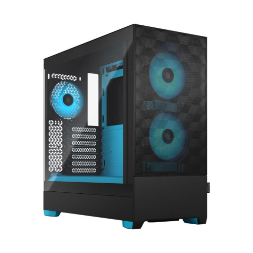 Projektowanie fraktalne | Pop Air RGB | Szyba boczna | Cyan Core TG Clear Tint | ATX, mATX, Mini ITX | Zasilacz w zestaw