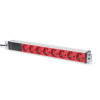 Listwa zasilająca PDU 19" Rack, 8x czerwone gniazdo schuko, 2.0m, 1x wtyk C14, 10A, aluminiowa-13331926
