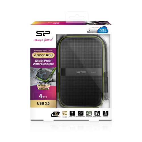 Dysk zewnętrzny Silicon Power Armor A60 SP040TBPHDA60S3K (4 TB ; 2.5