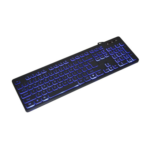 GEMBIRD KLAWIATURA MULTIMEDIALNA Z TRÓJKOLOROWYM PODŚWIETLENIEM USB, US LAYOUT, CZARNA-13337775