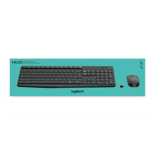 Zestaw klawiatura + mysz membranowa Logitech MK235 920-007931 (USB 3.0; kolor szary; optyczna)-1336851