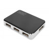 HUB/Koncentrator 4-portowy USB 2.0 HighSpeed, aktywny, czarno-srebrny-593920
