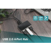 HUB/Koncentrator 4-portowy USB 2.0 HighSpeed, aktywny, czarno-srebrny-13456394