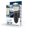 Ładowarka samochodowa USB-A/USB-C 20W PD czarna-13462293