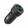 Ładowarka samochodowa USB-A/USB-C 20W PD czarna-13462295