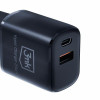 Ładowarka sieciowa 20W 1xUSB-C +USB-A PD QC bez kabla Czarna-13465119