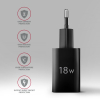 ACU-QC18 Ładowarka sieciowa QC 18W, 1x port USB-A, QC3.0/AFC/FCP/SMART Czarna-13465538