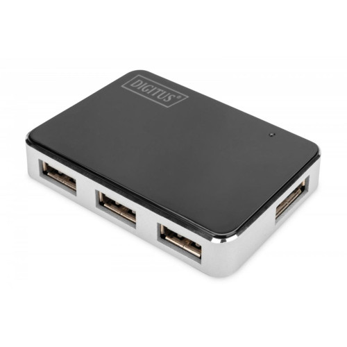 HUB/Koncentrator 4-portowy USB 2.0 HighSpeed, aktywny, czarno-srebrny-593920