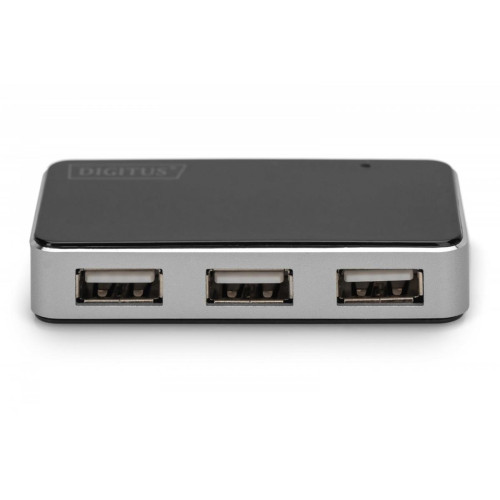 HUB/Koncentrator 4-portowy USB 2.0 HighSpeed, aktywny, czarno-srebrny-13456389