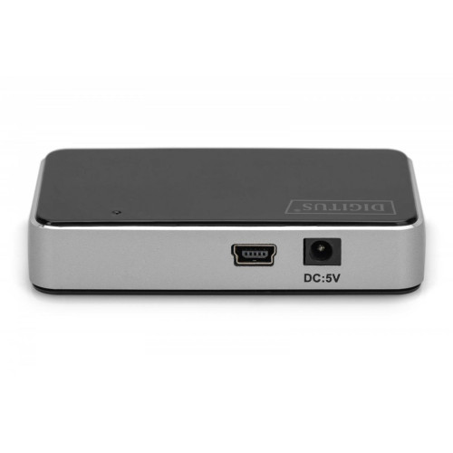 HUB/Koncentrator 4-portowy USB 2.0 HighSpeed, aktywny, czarno-srebrny-13456390