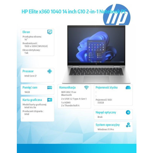 Notebook Elite x360 1040 G10 W11P/14.0/i7-1355U/512GB/16GB 81A05EA-13458628