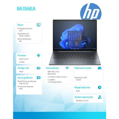 Notebook DragonflyG4 i7-1355U 13.5/512/16/W11P 8A3S6EA-13458838