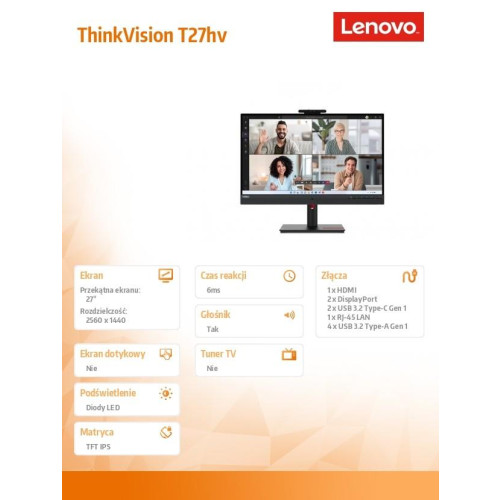 Monitor 27.0 ThinkVision T27hv-30 WLED LCD 63D6UAT3EU-13459313