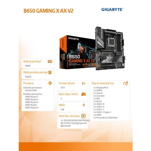 Płyta główna B650 GAMING X AX V2 AM5 4DDR5 HDMI/DP M.2 ATX-13459691