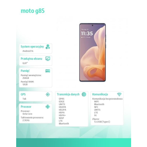 Smartfon moto g85 5G 12/256 GB surf the web-13460416