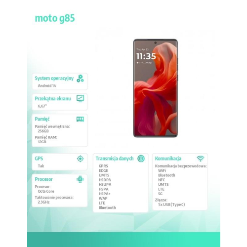 Smartfon moto g85 5G 12/256 GB szary-13460892
