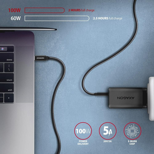 BUCM32-CM15AB Kabel USB-C - USB-C 3.2 Gen 2, 1.5m, PD 100W, 5A, 4K HD, ALU, oplot, czarny-13460955