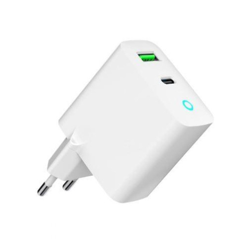 Ładowarka USB-A USB-C LED 20W PD QC3.0 biała-13462174